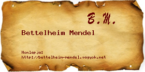 Bettelheim Mendel névjegykártya